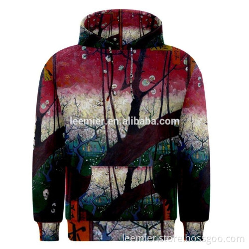 full printing 100% polyester fabric heavyweight hoodies